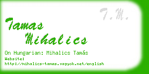 tamas mihalics business card
